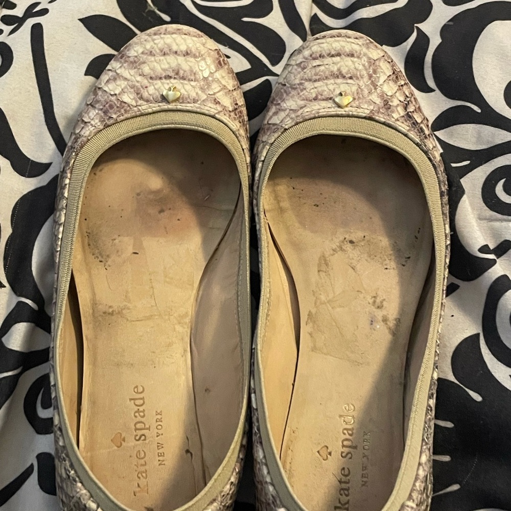 Snakeskin ladies Kate Spade ballet slippers